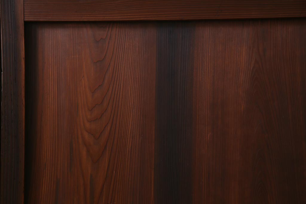 和製アンティーク　昭和期　組子入り　迫力あるデザインの板戸(引き戸、建具)4枚セット