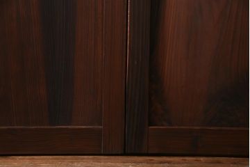 和製アンティーク　昭和期　組子入り　迫力あるデザインの板戸(引き戸、建具)4枚セット