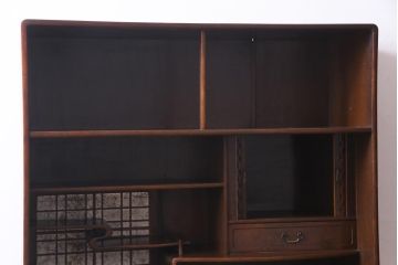 アンティーク家具　和製アンティーク　昭和期　桑材・桐材　細部までこだわりを感じる茶箪笥(茶棚、タンス、戸棚、桐箪笥、桐たんす)