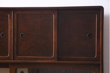 アンティーク家具　和製アンティーク　昭和期　桑材・桐材　細部までこだわりを感じる茶箪笥(茶棚、タンス、戸棚、桐箪笥、桐たんす)