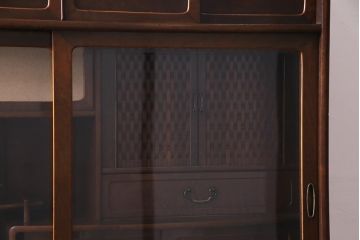 アンティーク家具　和製アンティーク　昭和期　桑材・桐材　細部までこだわりを感じる茶箪笥(茶棚、タンス、戸棚、桐箪笥、桐たんす)