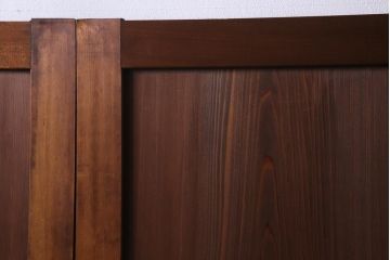 和製アンティーク　昭和期　上品な和の雰囲気漂う組子入り板戸(引き戸、建具)4枚セット