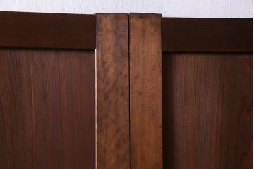 和製アンティーク　昭和期　上品な和の雰囲気漂う組子入り板戸(引き戸、建具)4枚セット