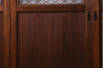 和製アンティーク　昭和期　上品な和の雰囲気漂う組子入り板戸(引き戸、建具)4枚セット