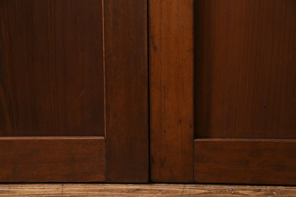 和製アンティーク　昭和期　上品な和の雰囲気漂う組子入り板戸(引き戸、建具)4枚セット