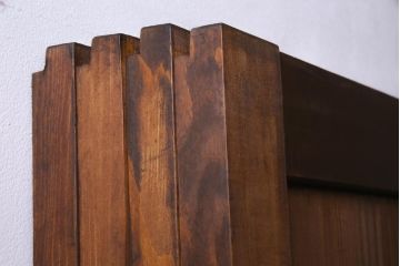 和製アンティーク　昭和期　上品な和の雰囲気漂う組子入り板戸(引き戸、建具)4枚セット