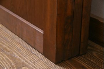 和製アンティーク　昭和期　上品な和の雰囲気漂う組子入り板戸(引き戸、建具)4枚セット