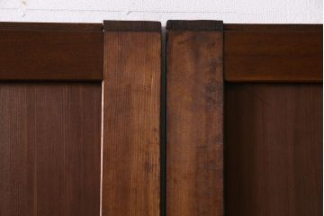 和製アンティーク　昭和期　上品な和の雰囲気漂う組子入り板戸(引き戸、建具)4枚セット