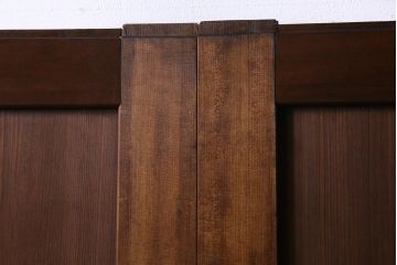 和製アンティーク　昭和期　上品な和の雰囲気漂う組子入り板戸(引き戸、建具)4枚セット