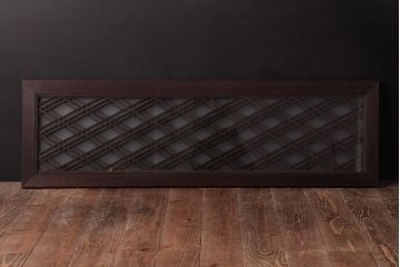 和製アンティーク　両面ガラス入り　三十菱紋　渋い色味が素敵な組子欄間(明り取り、ディスプレイ)