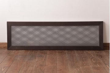 和製アンティーク　両面ガラス入り　三十菱紋　渋い色味が素敵な組子欄間(明り取り、ディスプレイ)