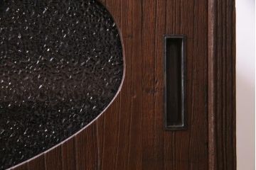 レトロ家具　鉄脚付リメイク　隠し付き　昭和レトロな雰囲気漂うローボード(テレビ台、戸棚)