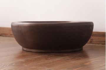 アンティーク雑貨　和製アンティーク　なめらかな質感の木製こね鉢(ディスプレイ雑貨)
