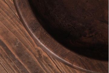 アンティーク雑貨　和製アンティーク　なめらかな質感の木製こね鉢(ディスプレイ雑貨)