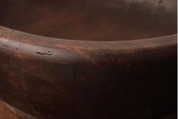 アンティーク雑貨　和製アンティーク　なめらかな質感の木製こね鉢(ディスプレイ雑貨)