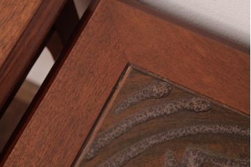 ヴィンテージ家具　北欧ビンテージ　大胆なデザインが魅力的なタイルトップのネストテーブル(サイドテーブル、カフェテーブル)