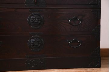 中古　岩谷堂箪笥　みちのく8号　深い色合いが魅力的なワードローブ(洋服タンス)