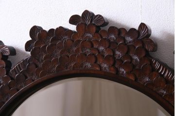 中古美品　伝統工芸軽井沢彫り　重厚感漂うドレッサー(化粧台、鏡台)