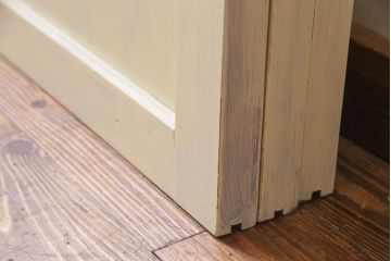 ペイント家具　温かなペイントカラーが優しげな板戸3枚セット(引き戸、建具)