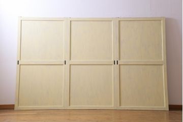 ペイント家具　温かなペイントカラーが優しげな板戸3枚セット(引き戸、建具)