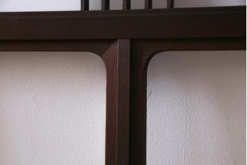 昭和初期　幾何学模様の組子が大正ロマンな雰囲気漂うガラス戸4枚セット(引き戸、建具)