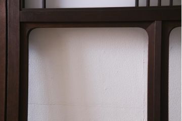 昭和初期　幾何学模様の組子が大正ロマンな雰囲気漂うガラス戸4枚セット(引き戸、建具)