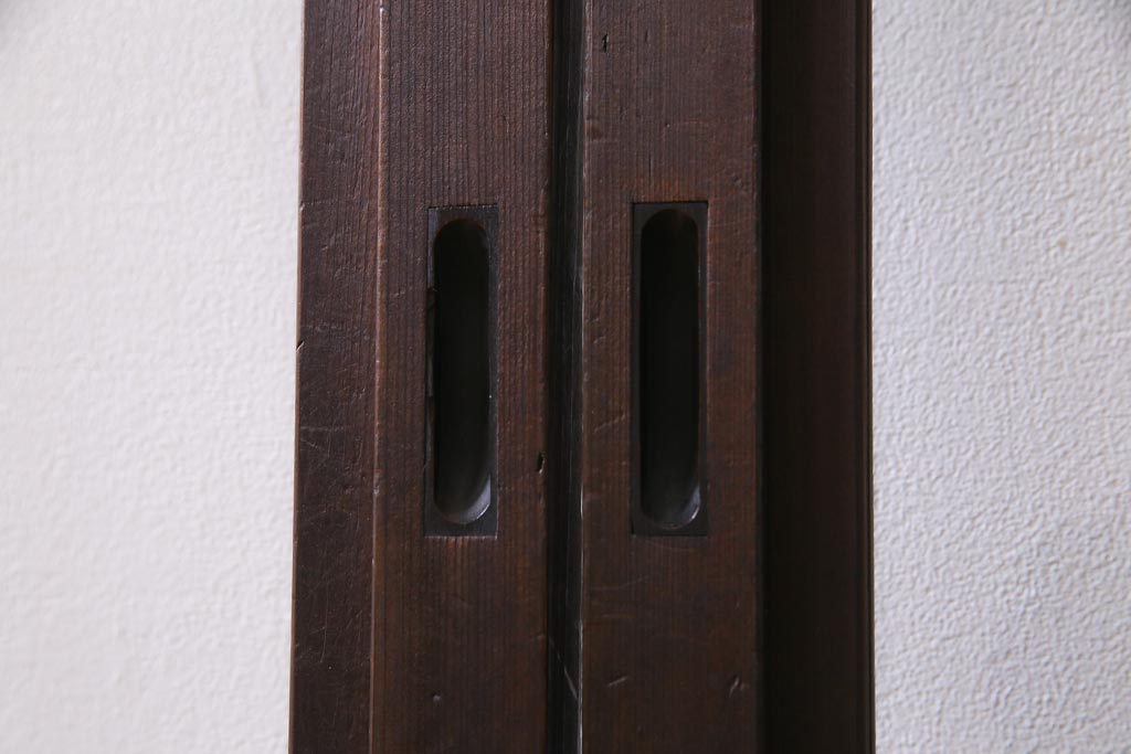 昭和初期　幾何学模様の組子が大正ロマンな雰囲気漂うガラス戸4枚セット(引き戸、建具)