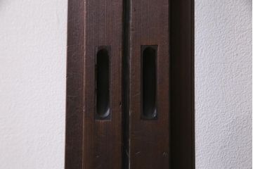 昭和初期　幾何学模様の組子が大正ロマンな雰囲気漂うガラス戸4枚セット(引き戸、建具)