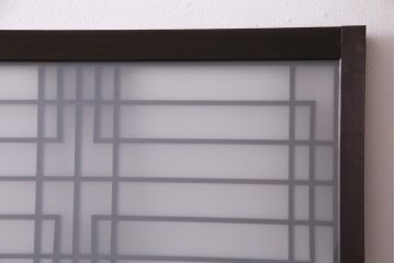 昭和初期　幾何学模様の組子が大正ロマンな雰囲気漂うガラス戸4枚セット(引き戸、建具)