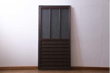 昭和初期　結霜ガラス　シンプルながらもデザイン性が光る引き戸1枚(ガラス戸、建具)