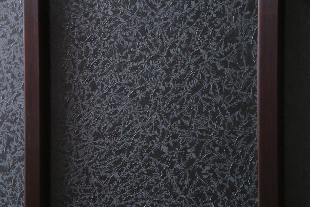 昭和初期　結霜ガラス　シンプルながらもデザイン性が光る引き戸1枚(ガラス戸、建具)