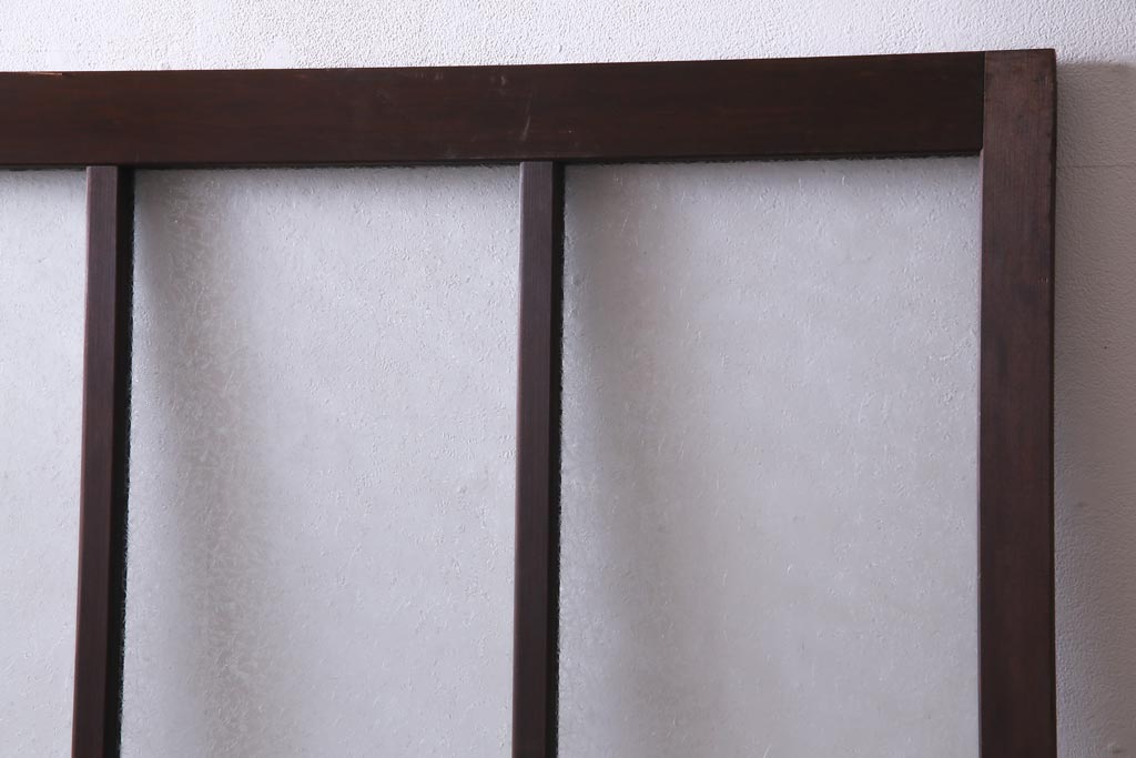 昭和初期　結霜ガラス　シンプルながらもデザイン性が光る引き戸1枚(ガラス戸、建具)