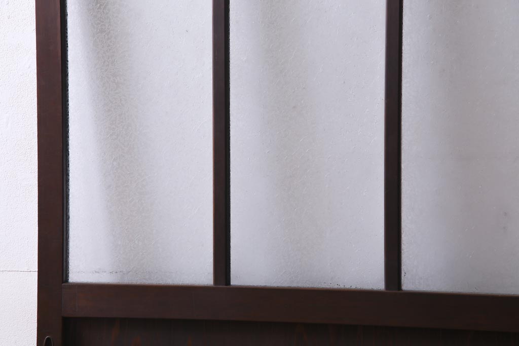 昭和初期　結霜ガラス　シンプルながらもデザイン性が光る引き戸1枚(ガラス戸、建具)