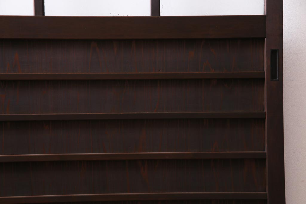 昭和初期　結霜ガラス　シンプルながらもデザイン性が光る引き戸1枚(ガラス戸、建具)