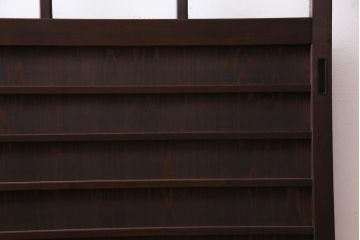 昭和初期　結霜ガラス　シンプルながらもデザイン性が光る引き戸1枚(ガラス戸、建具)