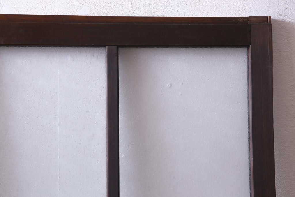 昭和初期　結霜ガラス　シンプルながらもデザイン性が光る引き戸1枚(ガラス戸、建具)