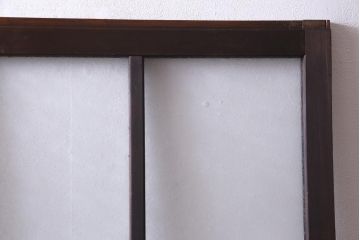 昭和初期　結霜ガラス　シンプルながらもデザイン性が光る引き戸1枚(ガラス戸、建具)