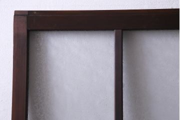 昭和初期　結霜ガラス　シンプルながらもデザイン性が光る引き戸1枚(ガラス戸、建具)