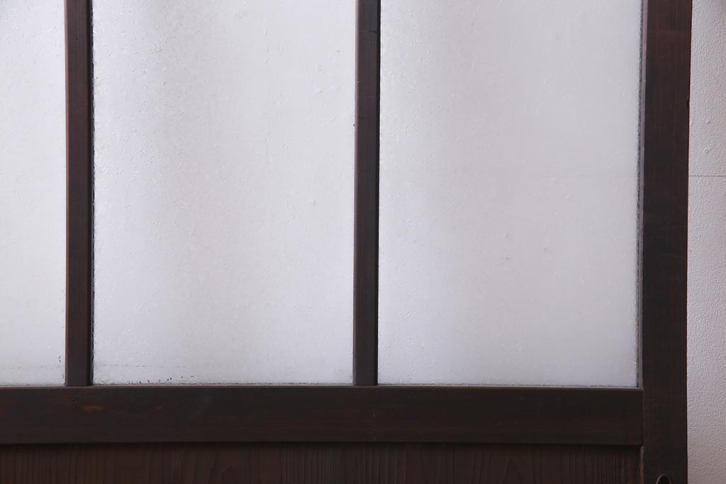 昭和初期　結霜ガラス　シンプルながらもデザイン性が光る引き戸1枚(ガラス戸、建具)