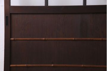 昭和初期　結霜ガラス　シンプルながらもデザイン性が光る引き戸1枚(ガラス戸、建具)