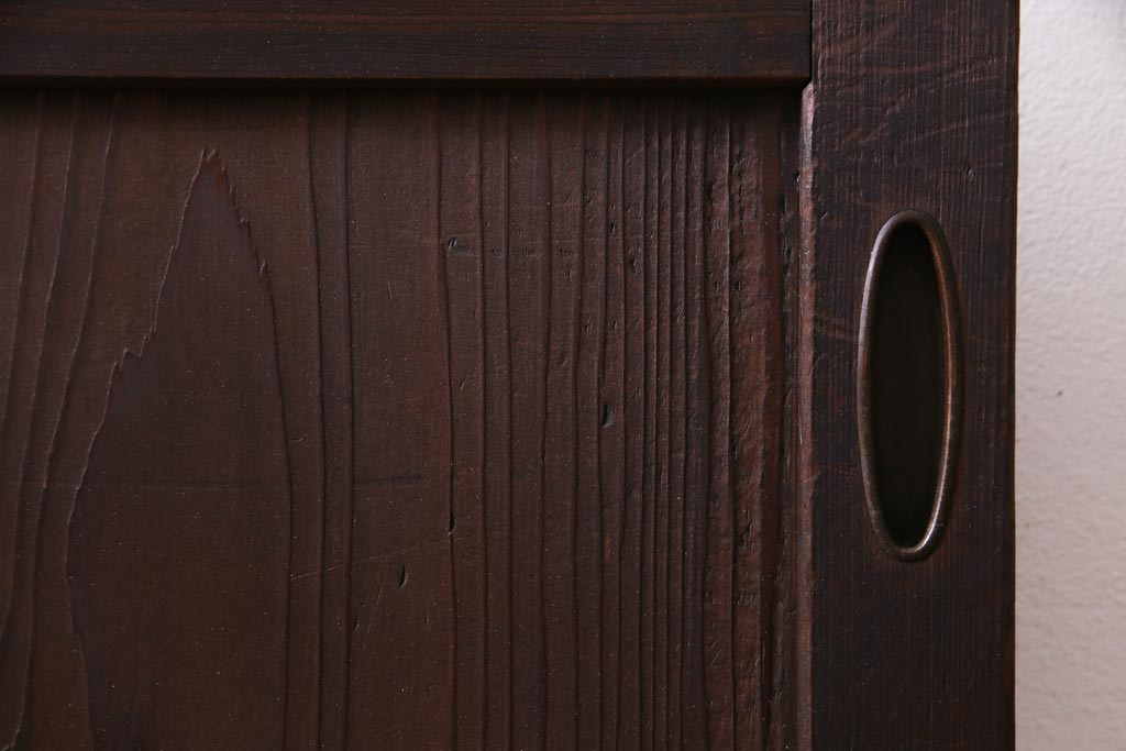 昭和初期　結霜ガラス　シンプルながらもデザイン性が光る引き戸1枚(ガラス戸、建具)