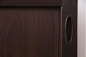 昭和初期　結霜ガラス　シンプルながらもデザイン性が光る引き戸1枚(ガラス戸、建具)