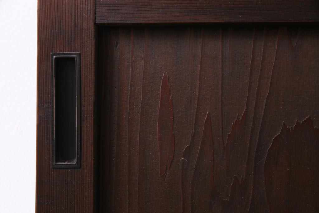 昭和初期　結霜ガラス　シンプルながらもデザイン性が光る引き戸1枚(ガラス戸、建具)