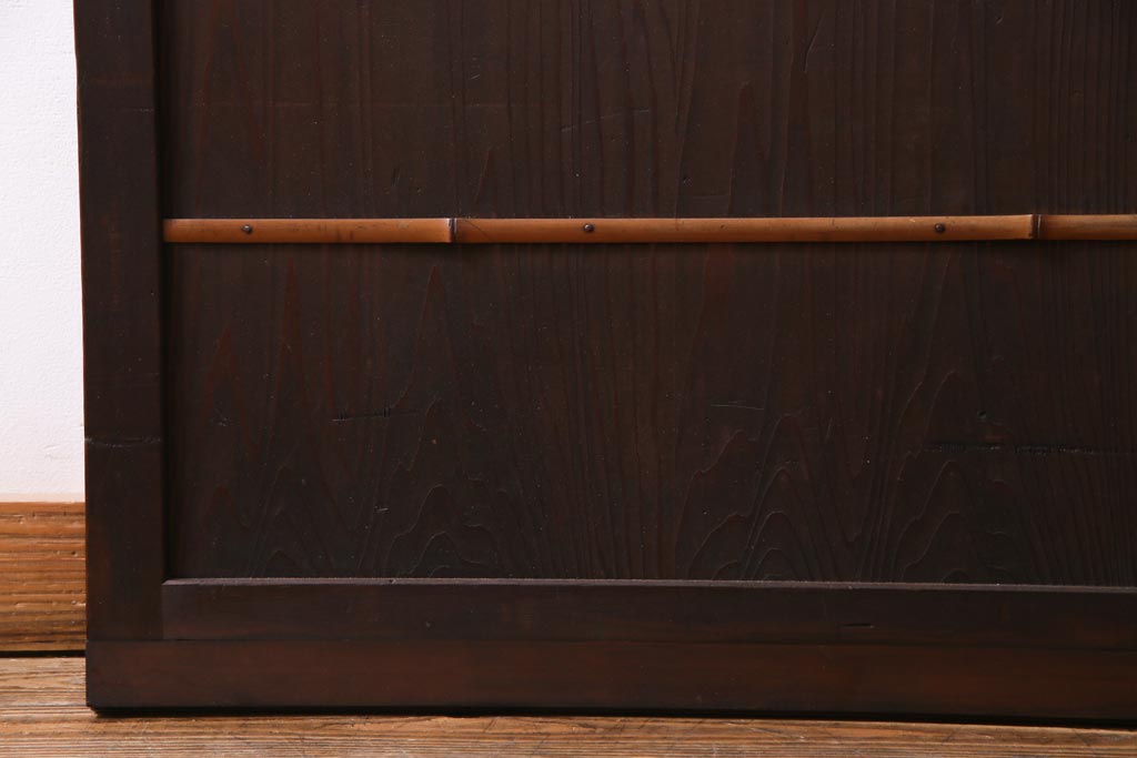 昭和初期　結霜ガラス　シンプルながらもデザイン性が光る引き戸1枚(ガラス戸、建具)