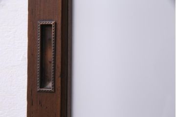 和製アンティーク　麻の葉・つの麻の葉　組子が雰囲気を高めるガラス戸1枚(引き戸、建具)