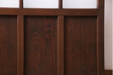 和製アンティーク　麻の葉・つの麻の葉　組子が雰囲気を高めるガラス戸1枚(引き戸、建具)