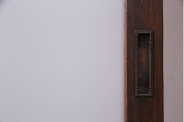 和製アンティーク　麻の葉・つの麻の葉　組子が雰囲気を高めるガラス戸1枚(引き戸、建具)