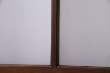 和製アンティーク　麻の葉・つの麻の葉　組子が雰囲気を高めるガラス戸1枚(引き戸、建具)