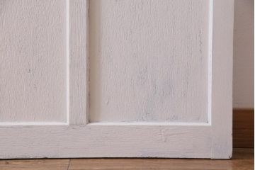 昭和初期　ダイヤガラス　フレンチナチュラルにもぴったりなペイントガラス戸2枚セット(引き戸、建具)