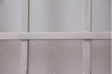昭和初期　ダイヤガラス　フレンチナチュラルにもぴったりなペイントガラス戸2枚セット(引き戸、建具)